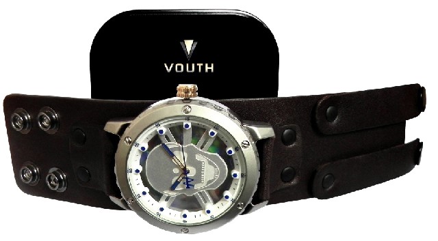 Foto 4 - Relógio bracelete de couro masculino